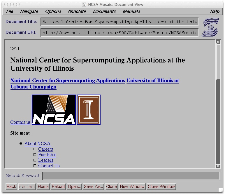 Screenshot of Mosaic