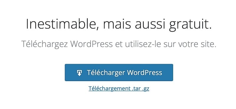 Downloading the WordPress archive from WordPress.org