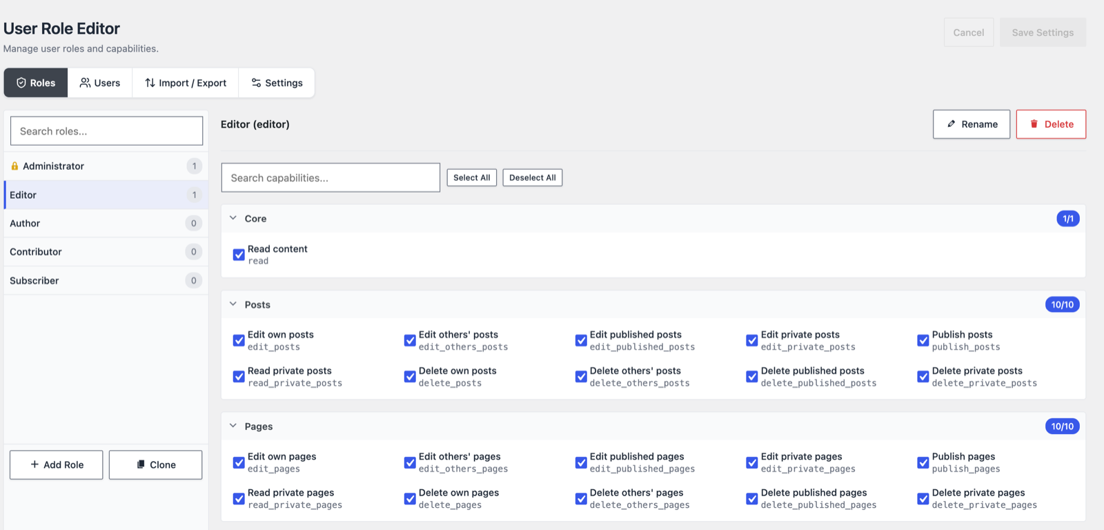 User Role Editor